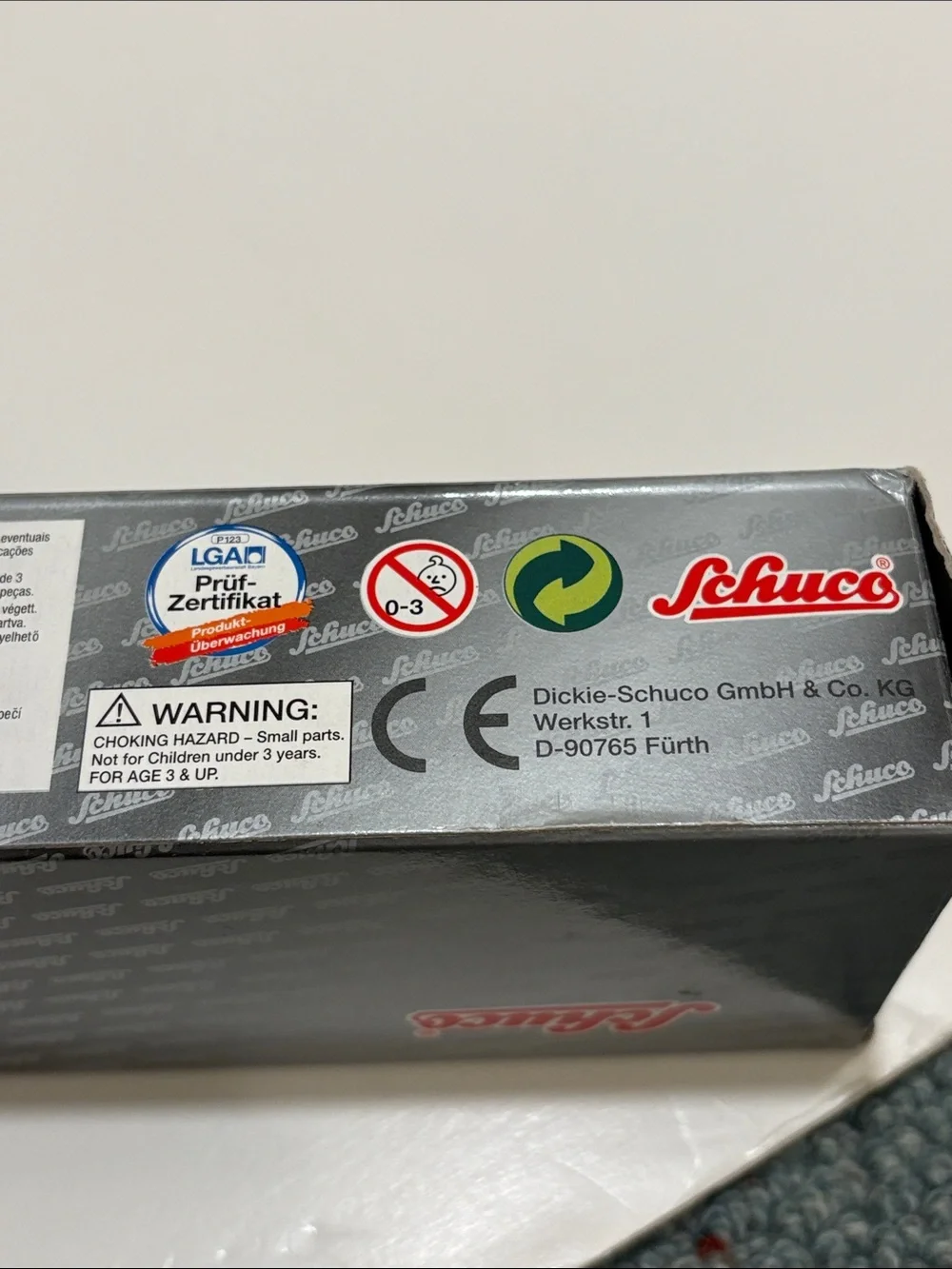 Schuco toy truck and trailer. 1:87 scale. With original packaging.